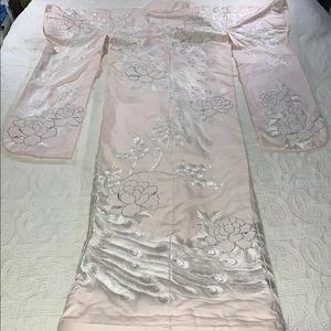 Vintage wedding ceremony kimono peacocks